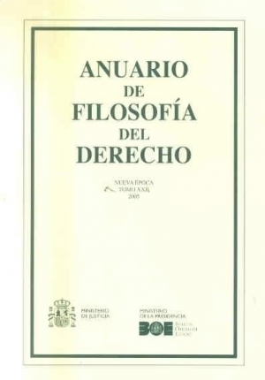 Cubierta de ANUARIO DE FILOSOFÍA DEL DERECHO 2005