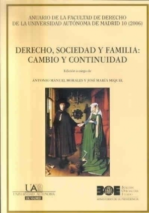 Cubierta de DERECHO, SOCIEDAD Y FAMILIA: CAMBIO Y CONTINUIDAD