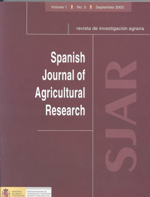 Cubierta de SPANISH JOURNAL OF AGRICULTURAL RESEARCH (VOL 1 Nº 3)