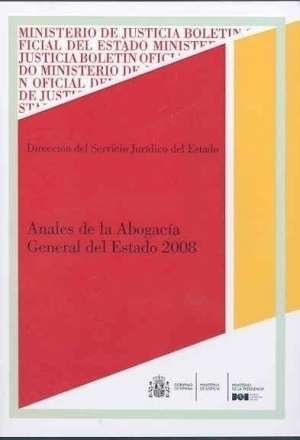 Cubierta de ANALES DE LA ABOGACÍA GENERAL DEL ESTADO 2008