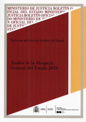 Cubierta de ANALES DE LA ABOGACÍA GENERAL DEL ESTADO 2016