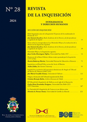 Cubierta de REVISTA DE LA INQUISICIÓN INTOLERANCIA Y DERECHOS HUMANOS NÚMERO 28, 2024