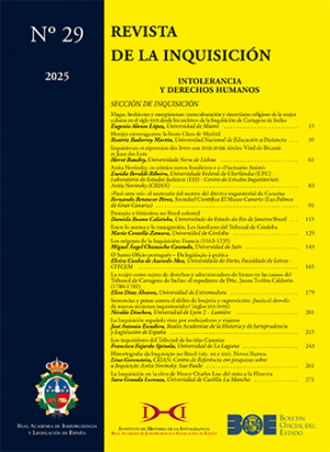 Cubierta de REVISTA DE LA INQUISICIÓN INTOLERANCIA Y DERECHOS HUMANOS NÚMERO 29, 2025