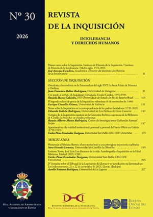 REVISTA DE LA INQUISICIÓN INTOLERANCIA Y DERECHOS HUMANOS NÚMERO 30, 2026