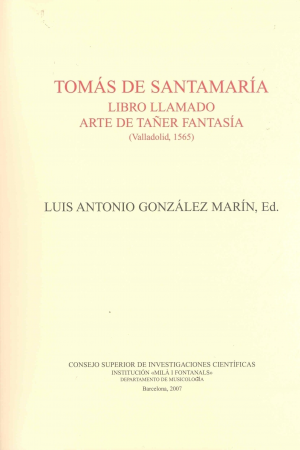 Cubierta de TOMÁS DE SANTAMARíA