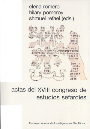 Cubierta de ACTAS DEL XVIII CONGRESO DE ESTUDIOS SEFARDÍES