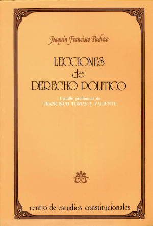 Cubierta de LECCIONES DE DERECHO POLÍTICO (FRANCISCO PACHECO)