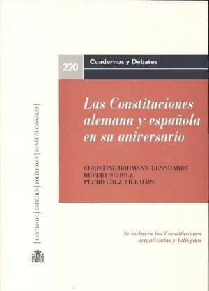 Cubierta de LAS CONSTITUCIONES ALEMANA Y ESPAÑOLA EN SU ANIVERSARIO