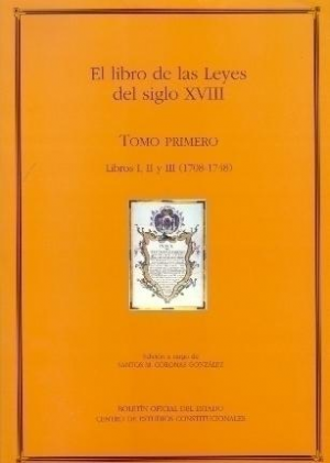 Cubierta de EL LIBRO DE LAS LEYES DEL SIGLO XVIII  (CINCO TOMOS)