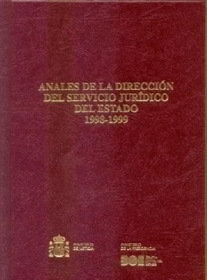 Cubierta de ANALES DE LA DIRECCIÓN DEL SERVICIO JURÍDICO DEL ESTADO 1998-1999