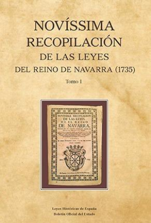 Cubierta de NOVÍSSIMA RECOPILACIÓN DE LAS LEYES DEL REINO DE NAVARRA (1735)