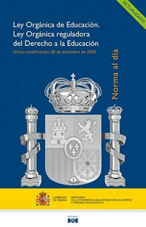 Cubierta de LEY ORGANICA DE EDUCACION. LEY ORGÁNICA REGULADORA DEL DERECHO A LA EDUCACIÓN