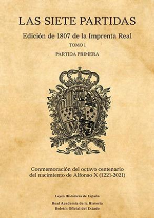 Cubierta de LAS SIETE PARTIDAS,  EDICIÓN 1807 DE LA IMPRENTA REAL