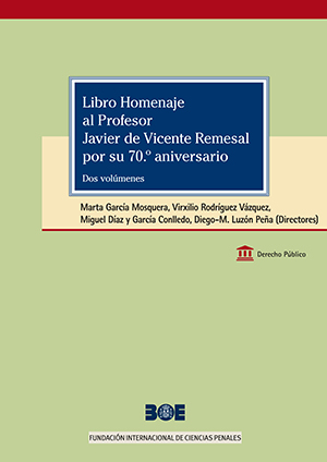 Cubierta de LIBRO HOMENAJE AL PROFESOR JAVIER DE VICENTE REMESAL POR SU 70.º ANIVERSARIO   2 VOL.