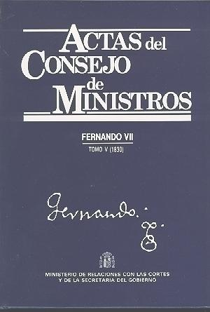 Cubierta de ACTAS DEL CONSEJO DE MINISTROS V