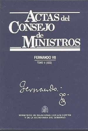 Cubierta de ACTAS DEL CONSEJO DE MINISTROS