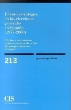 Cubierta de EL VOTO ESTRATÉGICO EN LAS ELECCIONES GENERALES EN ESPAÑA,EL (1977-2000)