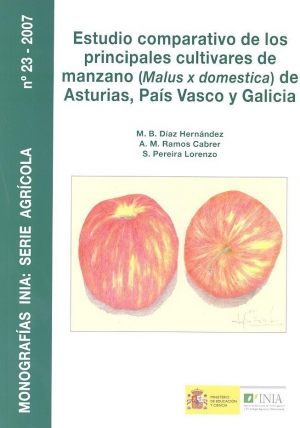 Cubierta de ESTUDIO COMPARATIVO DE LOS PRINCIPALES CULTIVARES DE MANZANO (MALUS X DOMÉSTICA) DE ASTURIAS, PAÍS VASCO Y GALICIA