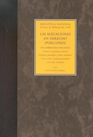 Cubierta de LAS ALEGACIONES EN DERECHO (PORCONES) DE LA BIBLIOTECA NACIONAL