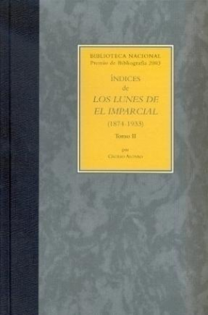 Cubierta de ÍNDICES DE LOS LUNES DE EL IMPARCIAL (1874-1933)