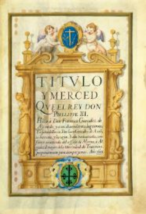 Cubierta de TITULO Y MERCED QUE EL REY DON PHELIPPE III HIZO A DON FRANCISCO GONÇALEZ DE AZEVEDO, Y A SUS DESCENDIENTES LEGITIMOS